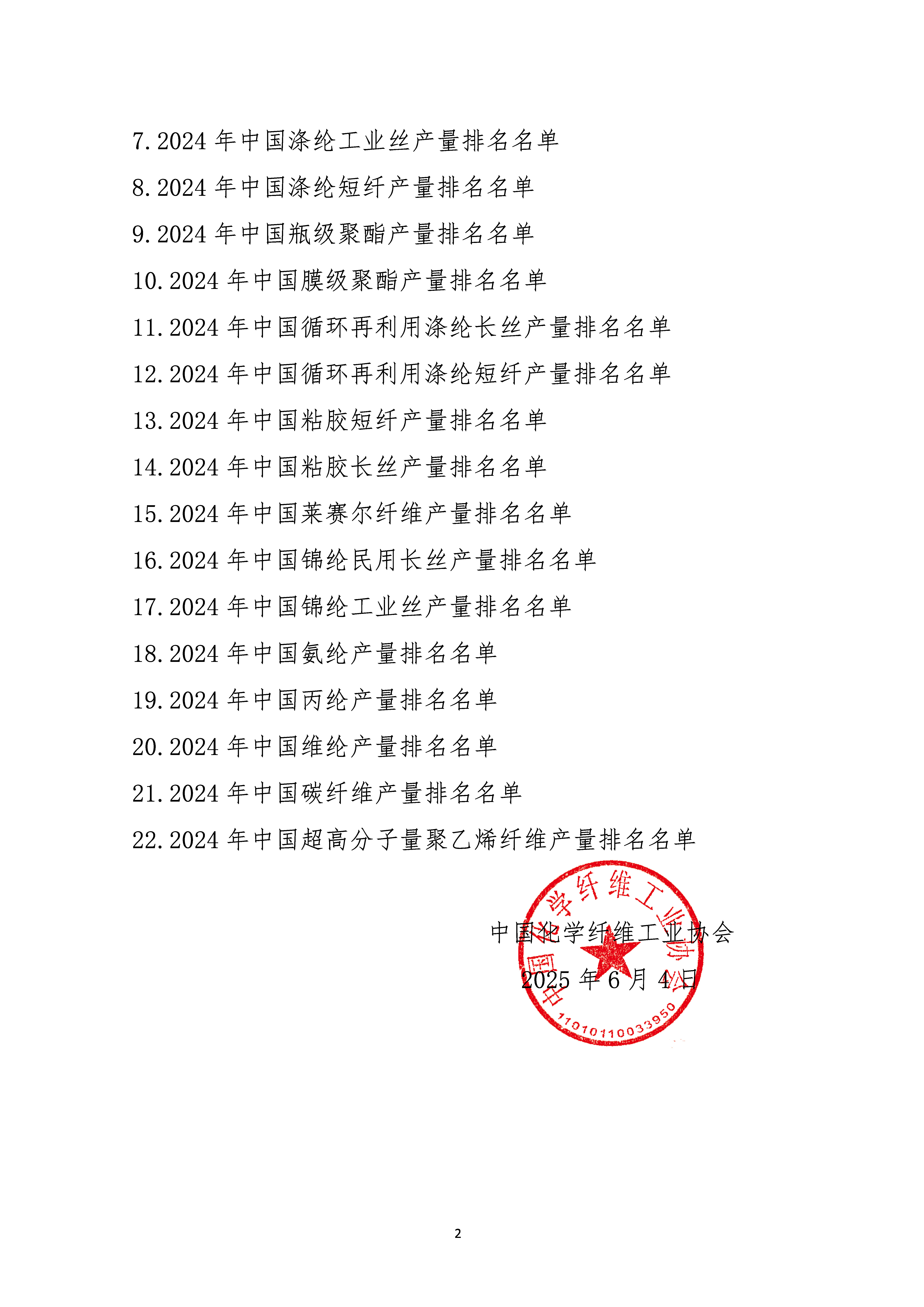 关于发布2024年中国化纤行业产量排名名单的通知_页面_02.jpg